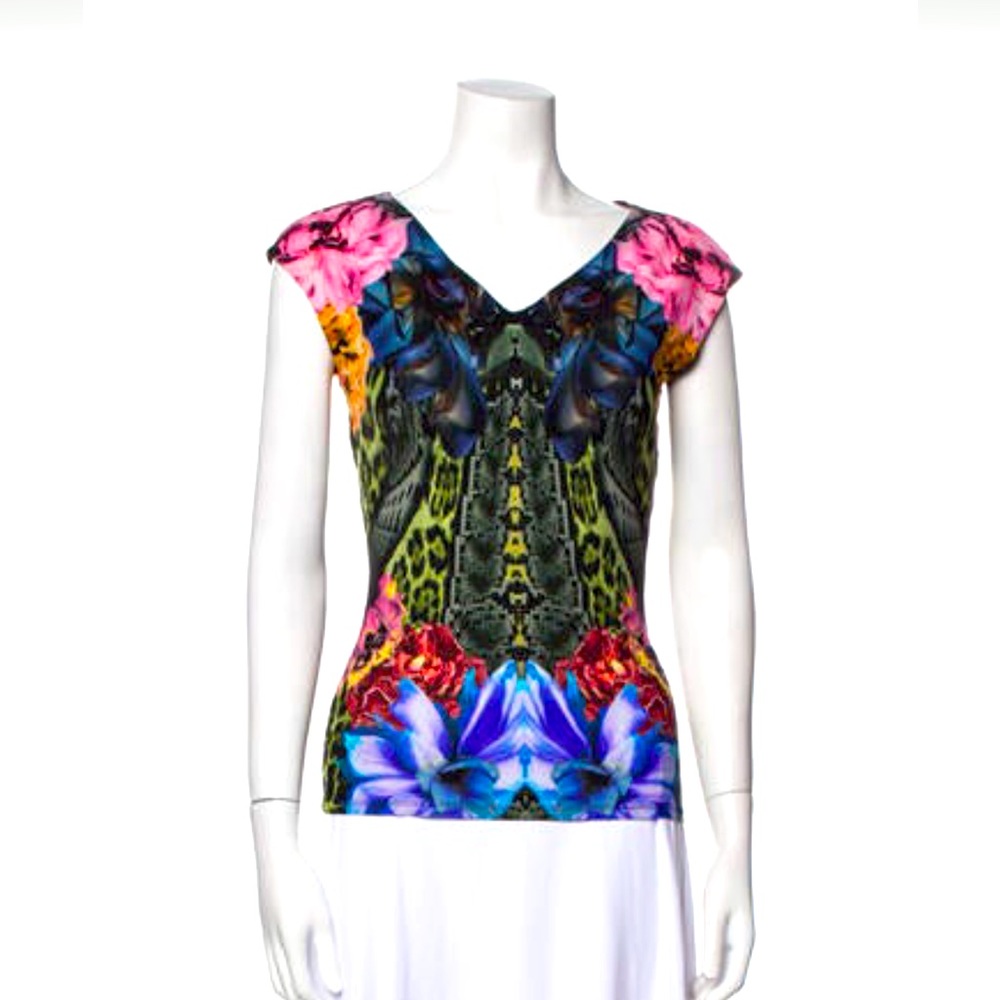 Roberto Cavalli floral print top - xs